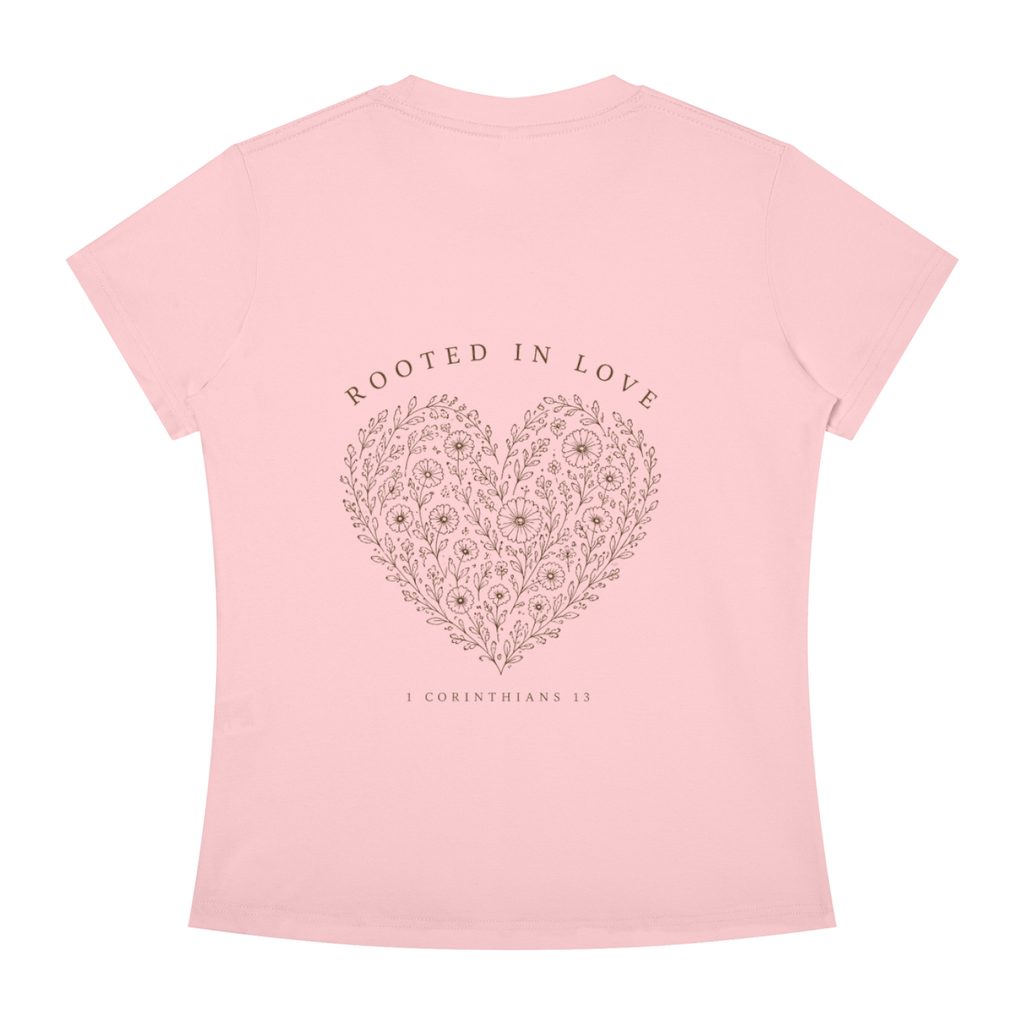 Rooted in Love Women's Floral Heart Tee – 1 Corinthians 13