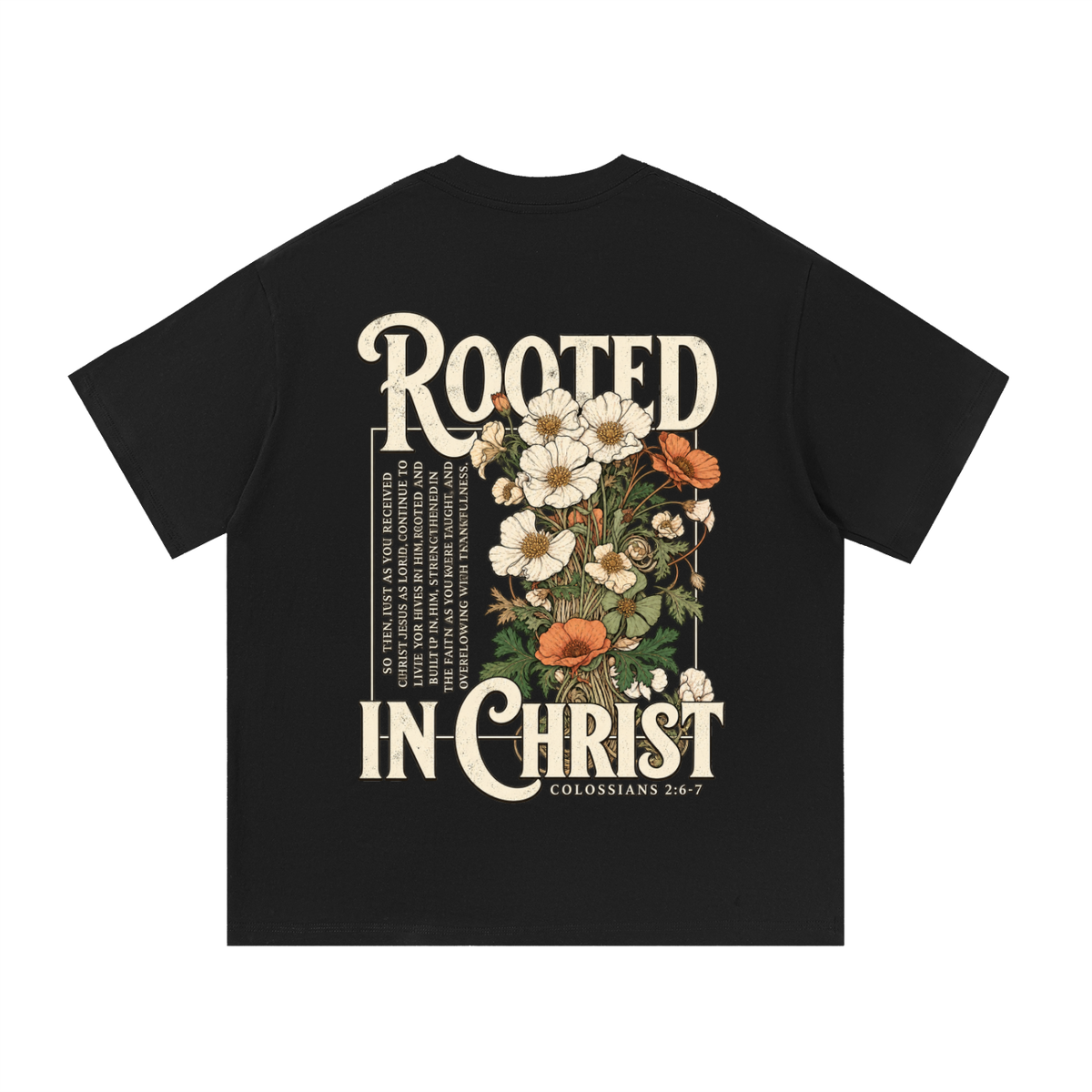 Rooted in Christ | Vintage Floral Christian Tee