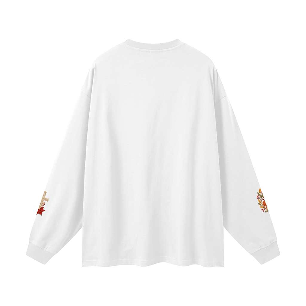 Fall for Jesus — He Never Leaves | Women’s Christian Fall Sweatshirt