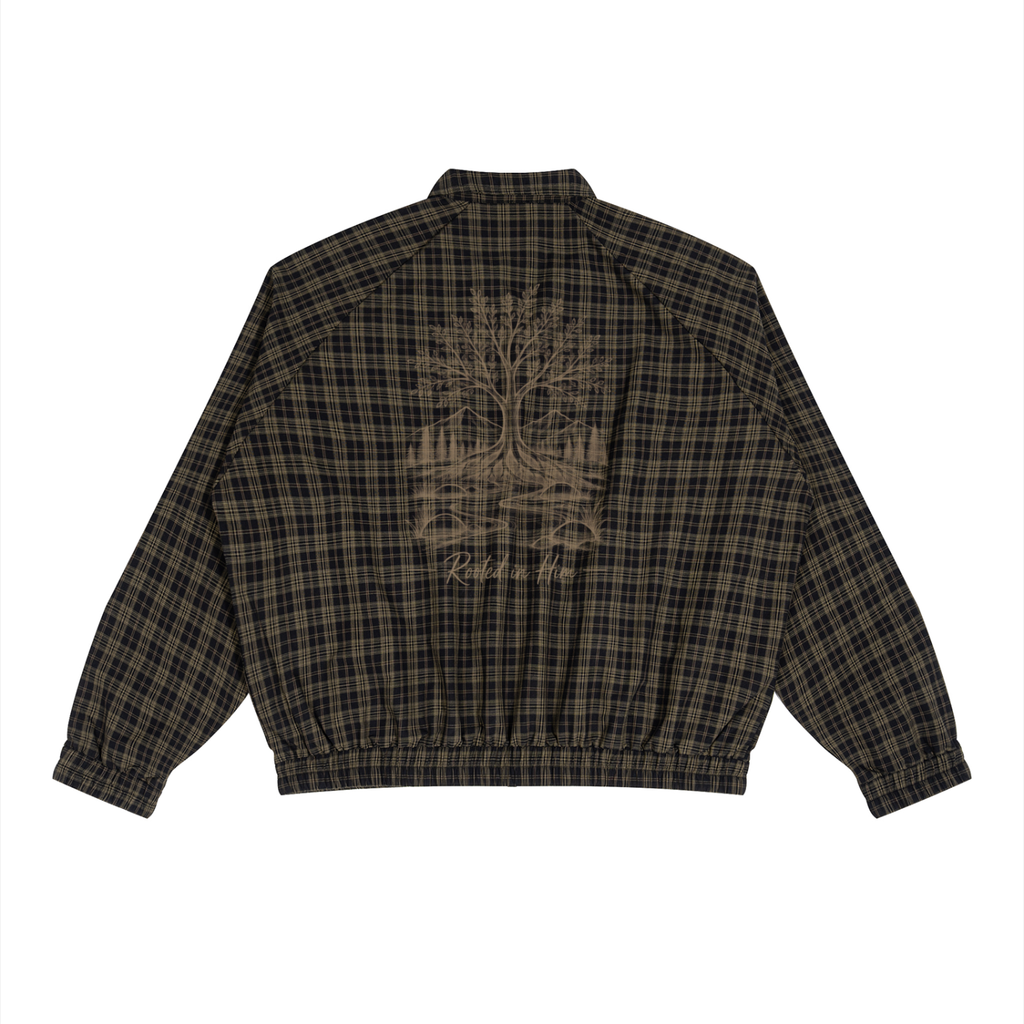 Rooted in Him Plaid Jacket | Christian Unisex Zip-Up Jacket
