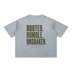 Rooted. Humble. Unshaken. Men’s Tee | Micah 6:8 Christian Shirt