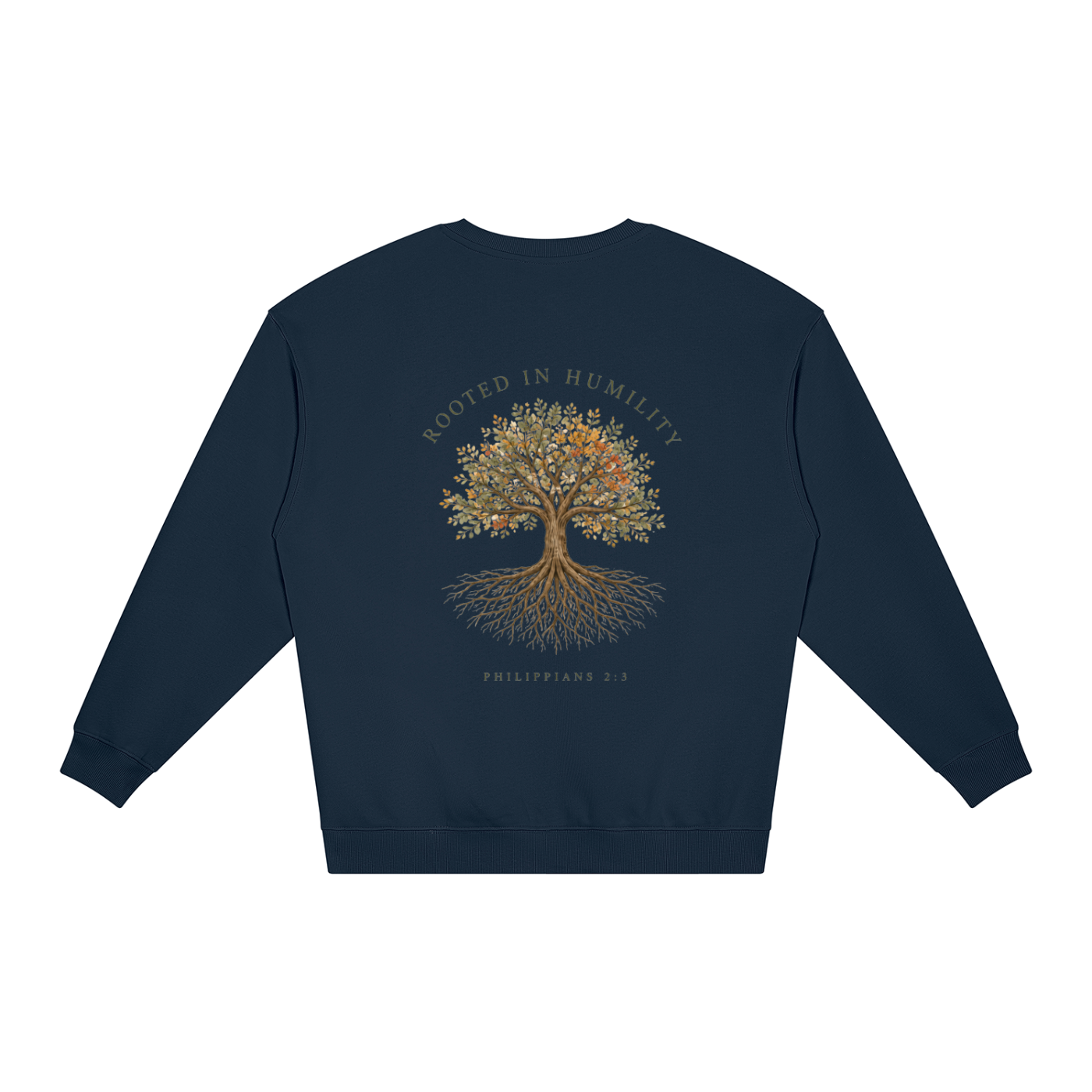 Rooted in Humility Women’s Oversized Crewneck | Philippians 2:3 Christian Sweatshirt