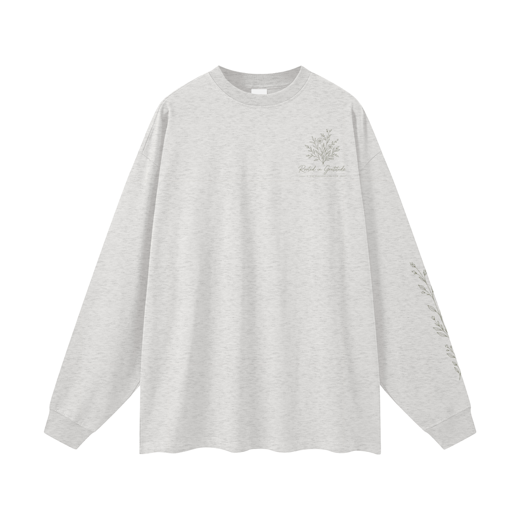 Rooted in Gratitude Women’s Long Sleeve Tee | 1 Thessalonians 5:18