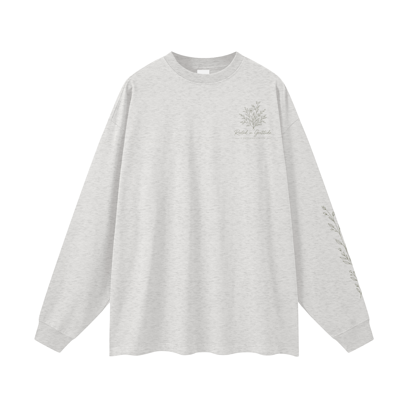 Rooted in Gratitude Women’s Long Sleeve Tee | 1 Thessalonians 5:18