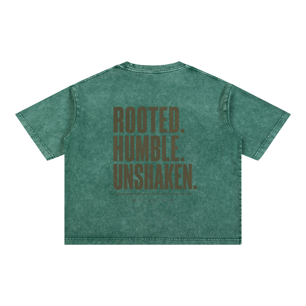 Rooted. Humble. Unshaken. Men’s Tee | Micah 6:8 Christian Shirt