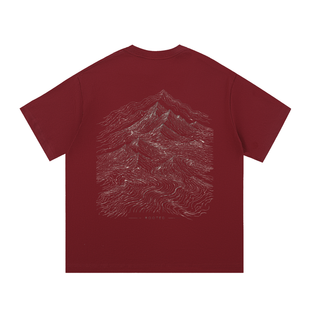 Rooted Topographic Mountain Men’s Tee | Minimal Christian Outdoor Shirt