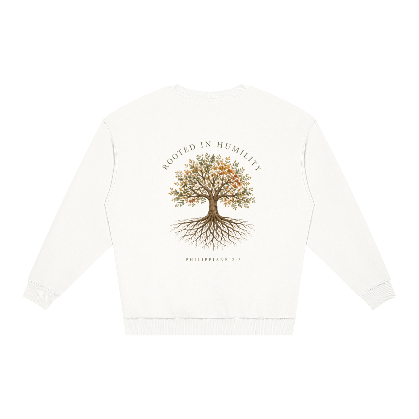Rooted in Humility Women’s Oversized Crewneck | Philippians 2:3 Christian Sweatshirt