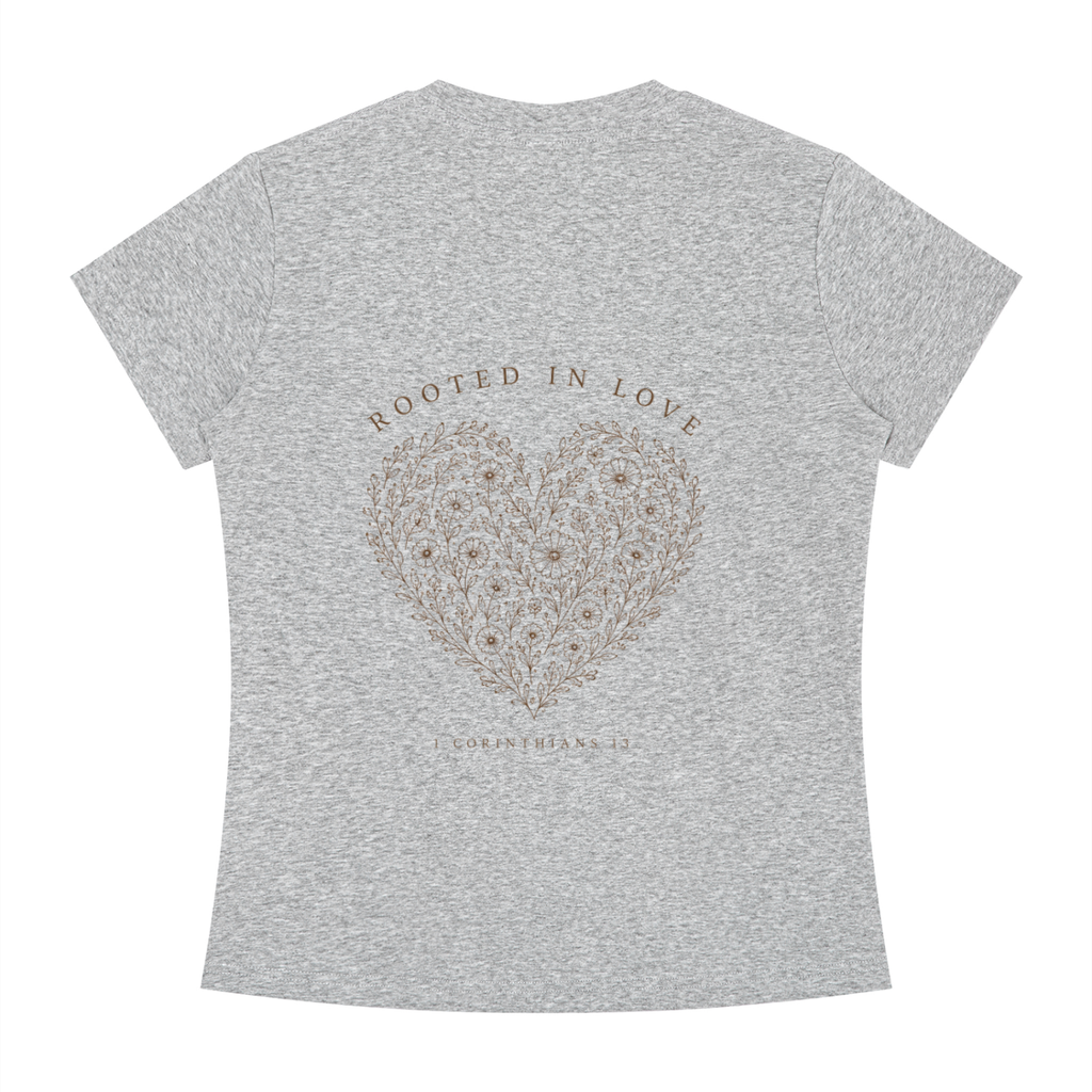 Rooted in Love Women's Floral Heart Tee – 1 Corinthians 13