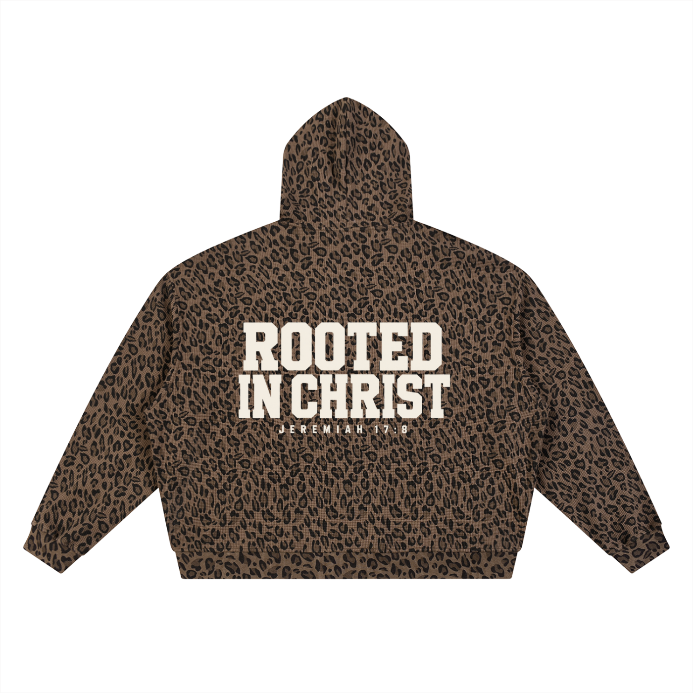 Rooted in Christ Leopard Zip Hoodie