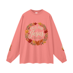 Fall for Jesus — He Never Leaves | Women’s Christian Fall Sweatshirt