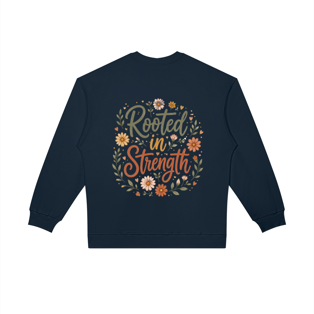 Rooted in Strength Women’s Crewneck | Christian Floral Sweatshirt
