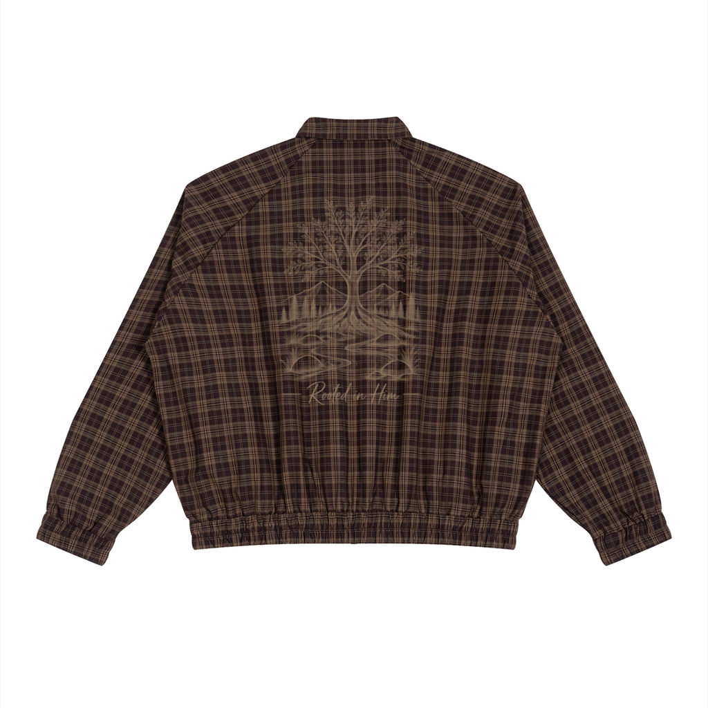 Rooted in Him Plaid Jacket | Christian Unisex Zip-Up Jacket