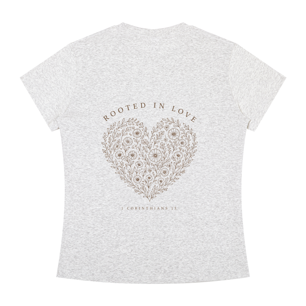 Rooted in Love Women's Floral Heart Tee – 1 Corinthians 13