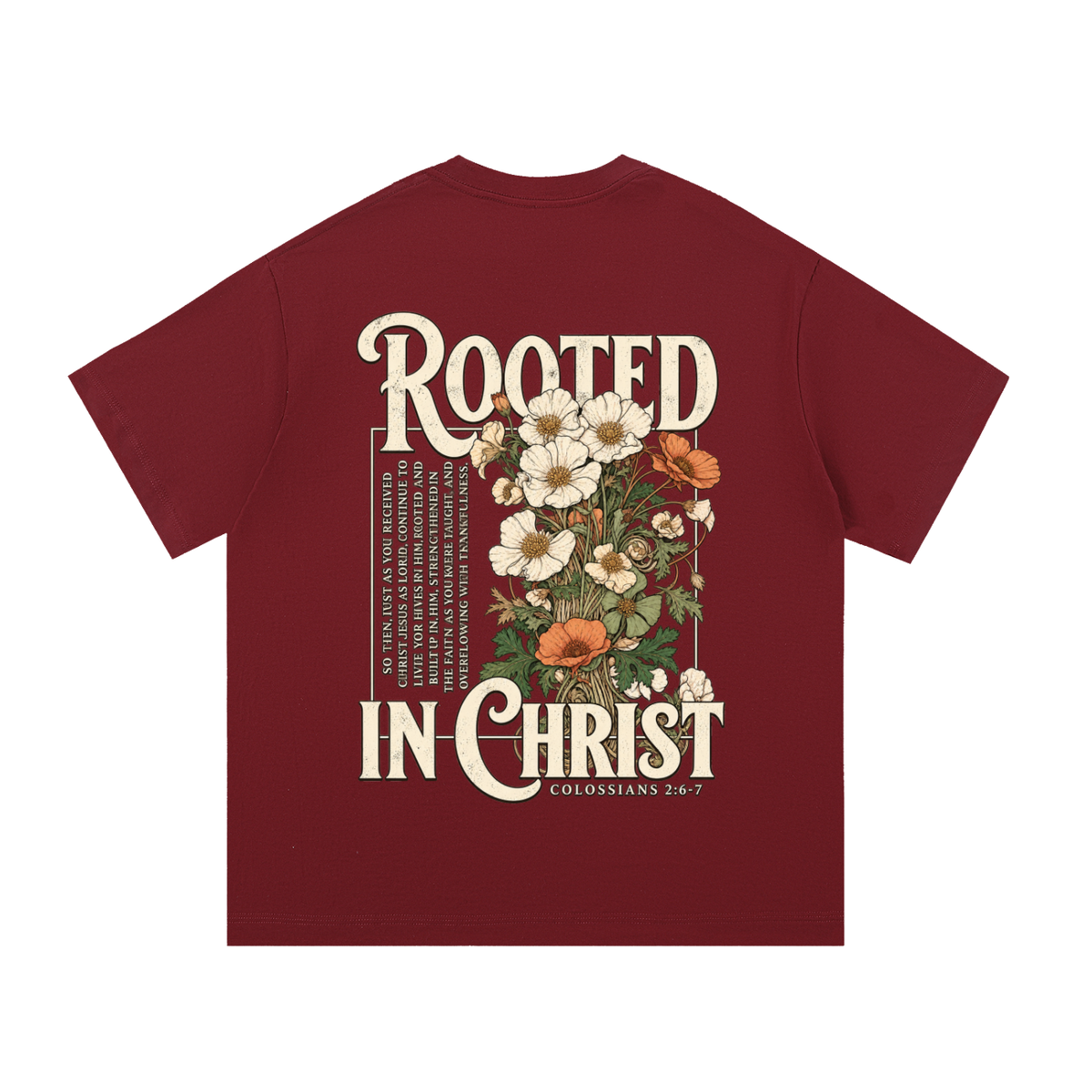 Rooted in Christ | Vintage Floral Christian Tee