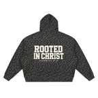 Rooted in Christ Leopard Zip Hoodie