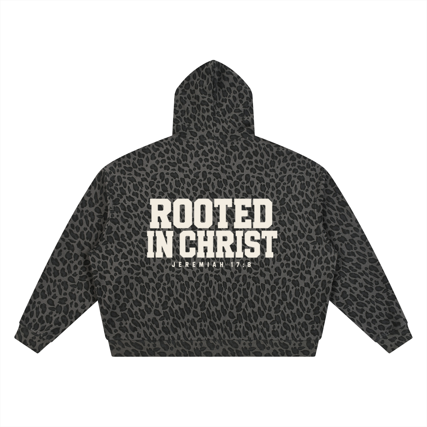 Rooted in Christ Leopard Zip Hoodie