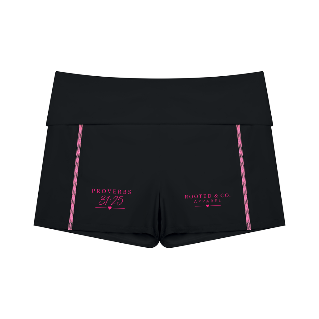 Strength & Dignity Biker Shorts | Proverbs 31:25 Christian Activewear