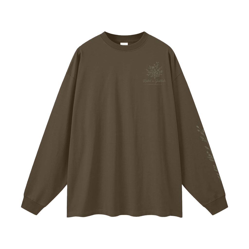 Rooted in Gratitude Women’s Long Sleeve Tee | 1 Thessalonians 5:18