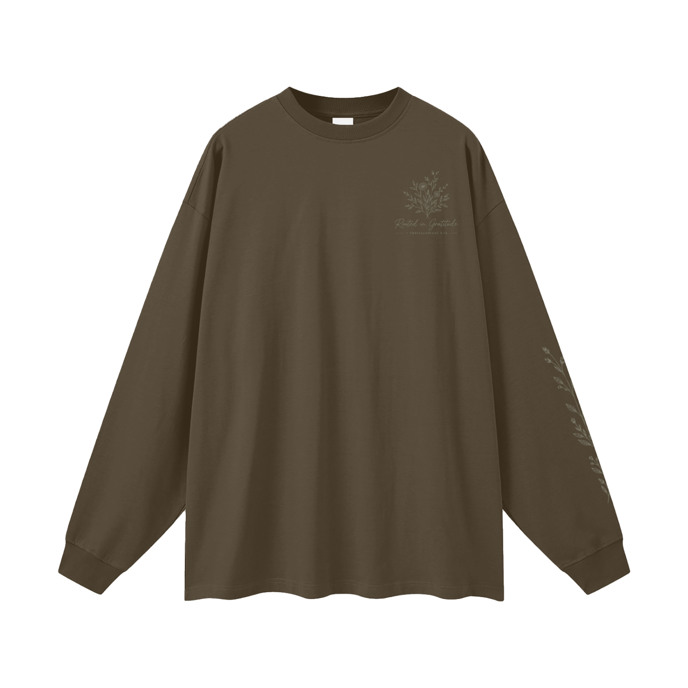 Rooted in Gratitude Women’s Long Sleeve Tee | 1 Thessalonians 5:18