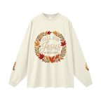 Fall for Jesus — He Never Leaves | Women’s Christian Fall Sweatshirt