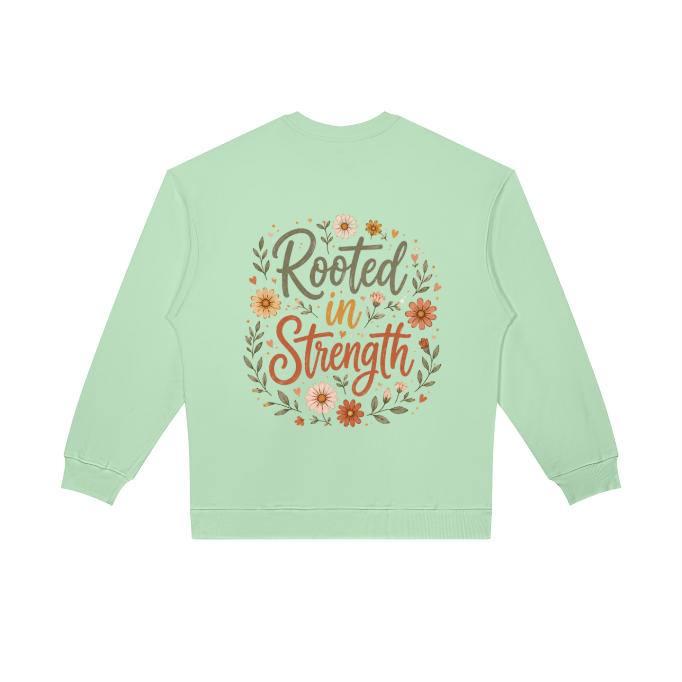 Rooted in Strength Women’s Crewneck | Christian Floral Sweatshirt