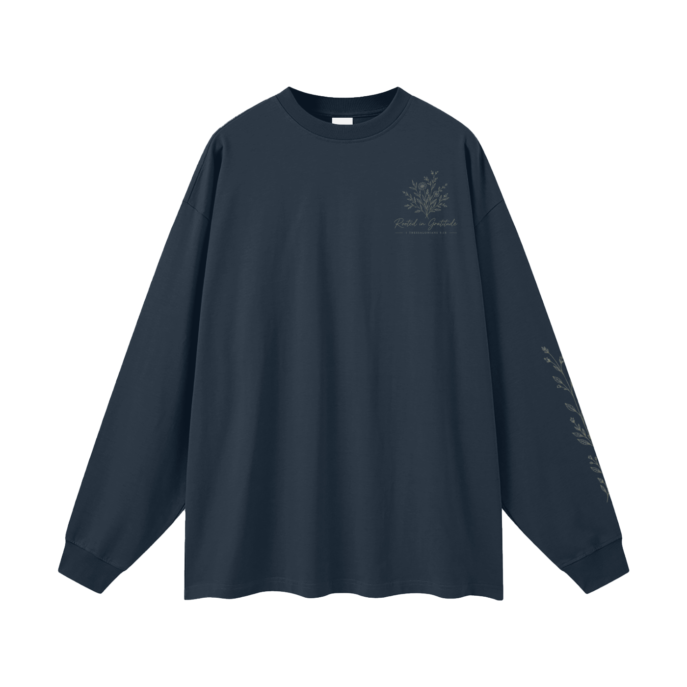Rooted in Gratitude Women’s Long Sleeve Tee | 1 Thessalonians 5:18