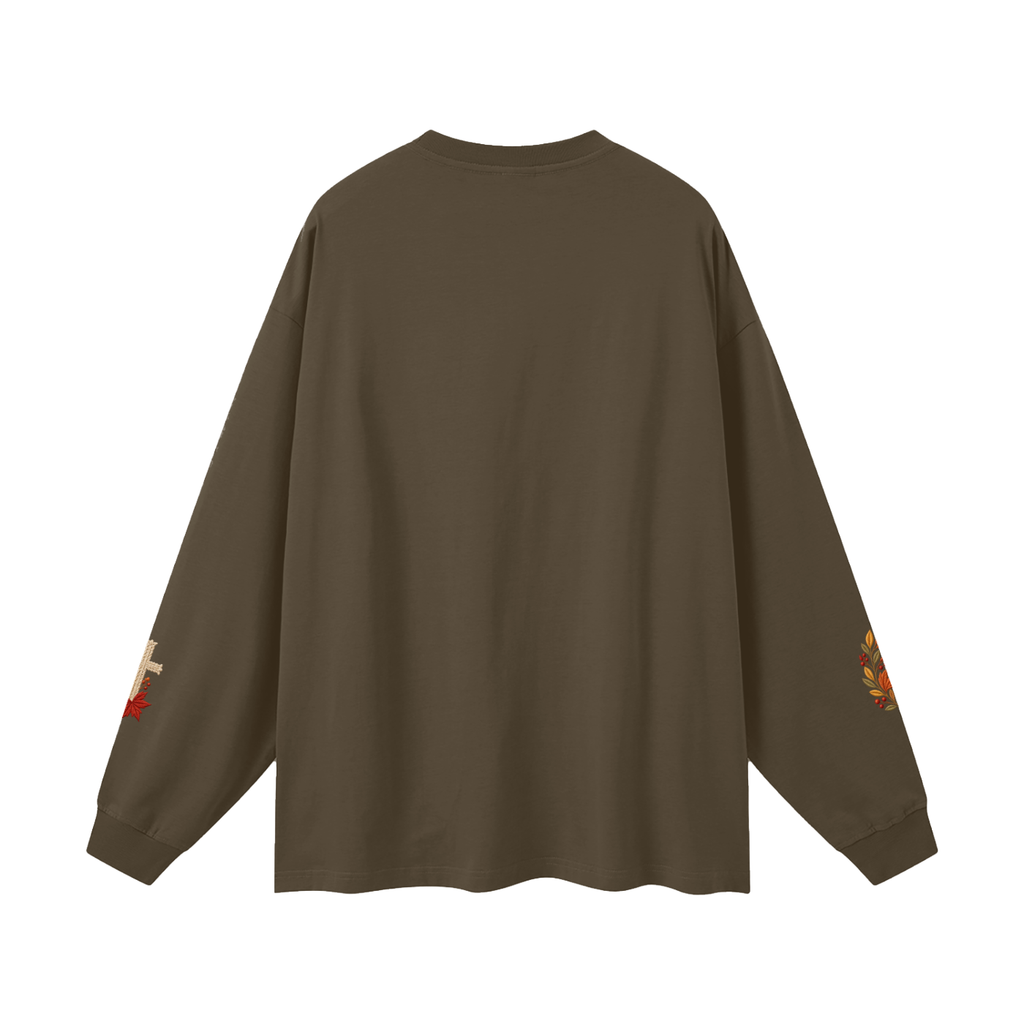 Fall for Jesus — He Never Leaves | Women’s Christian Fall Sweatshirt