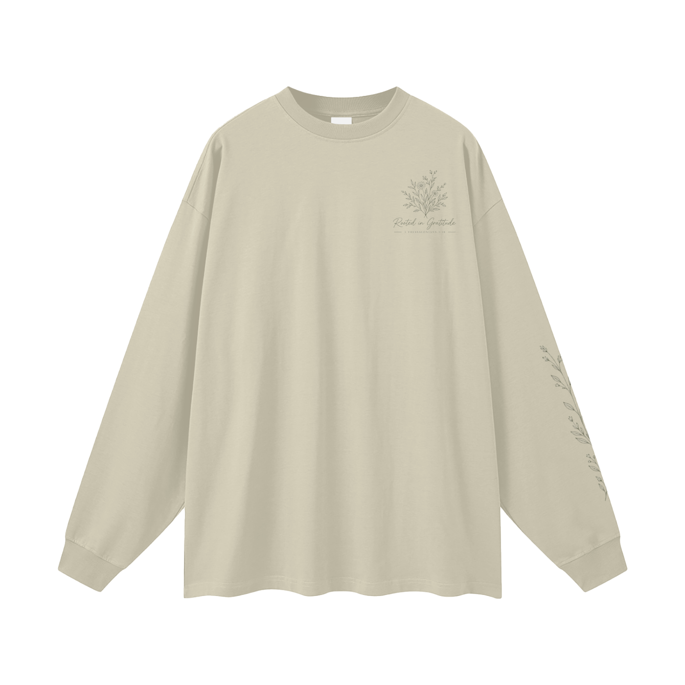 Rooted in Gratitude Women’s Long Sleeve Tee | 1 Thessalonians 5:18