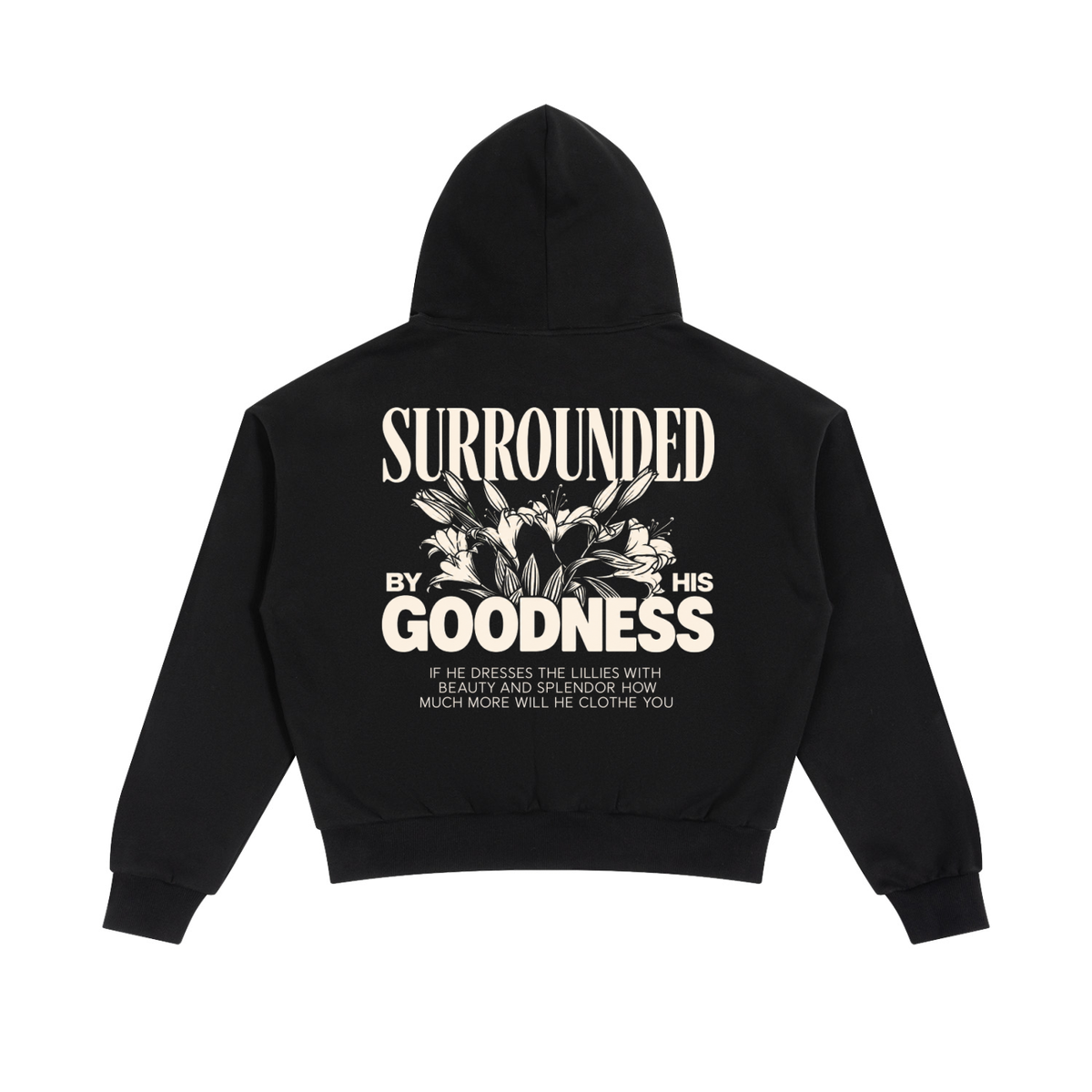 Surrounded by His Goodness | Women's Leopard-Lined Zip-Up Hoodie