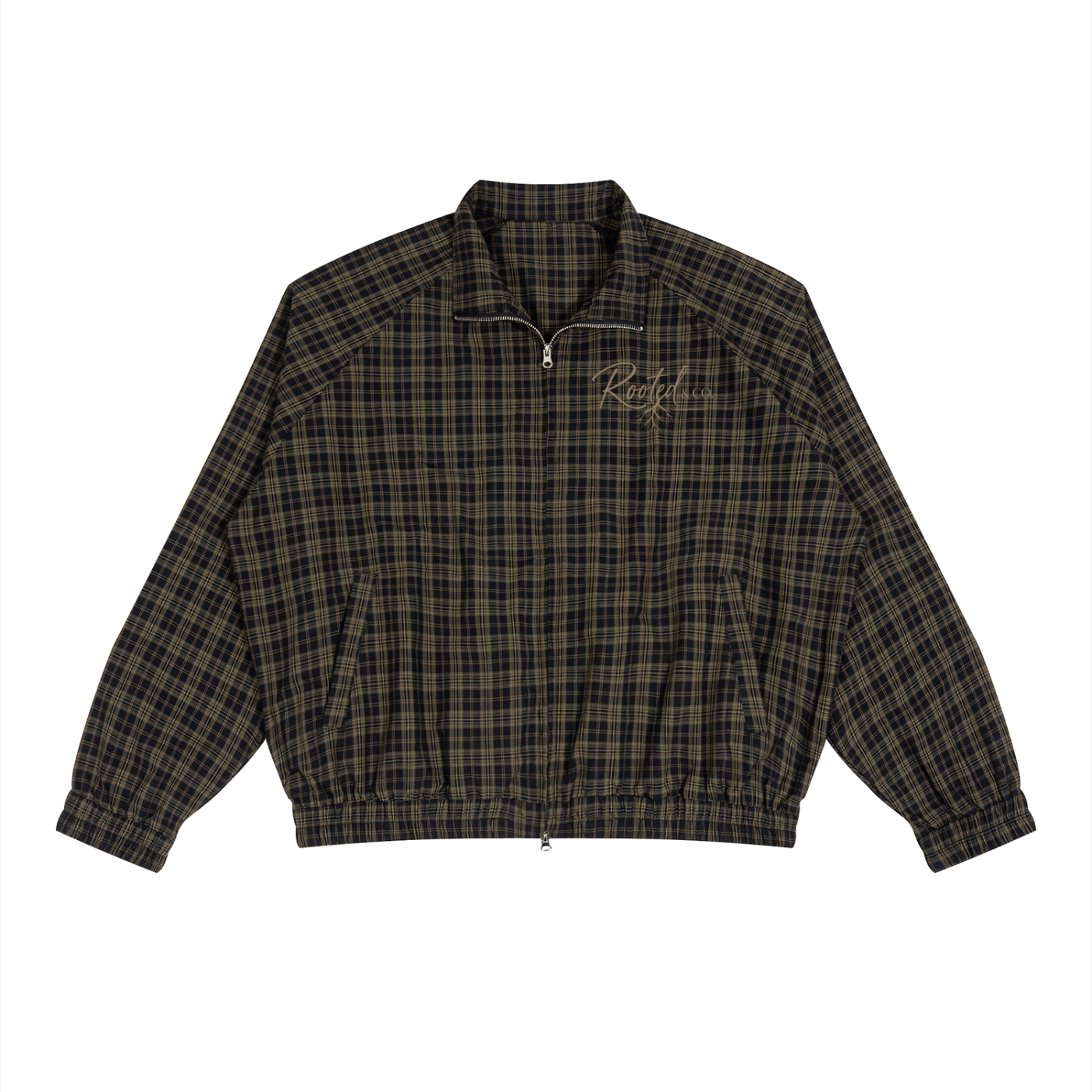 Rooted in Him Plaid Jacket | Christian Unisex Zip-Up Jacket