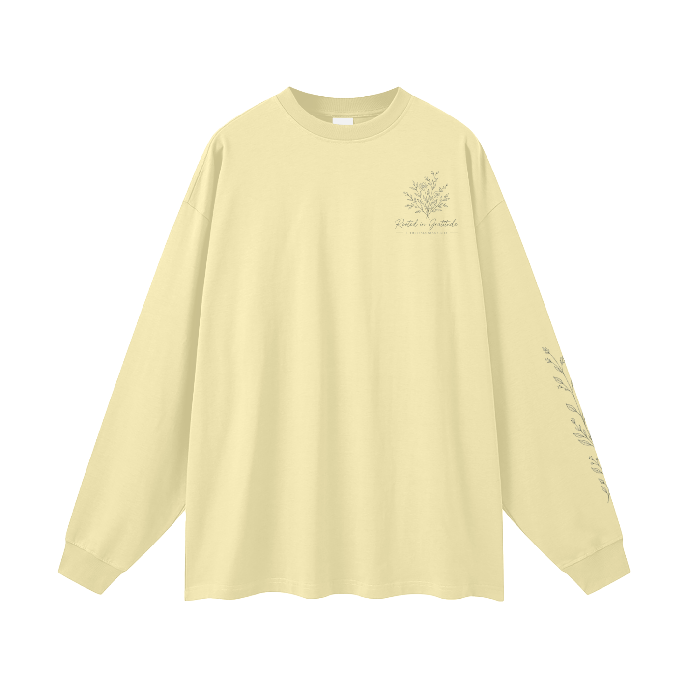 Rooted in Gratitude Women’s Long Sleeve Tee | 1 Thessalonians 5:18