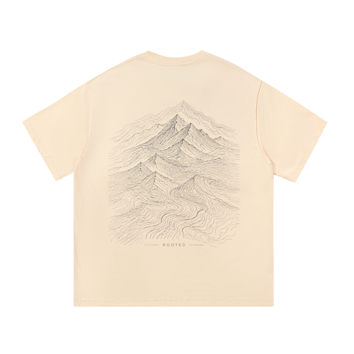 Rooted Topographic Mountain Men’s Tee | Minimal Christian Outdoor Shirt