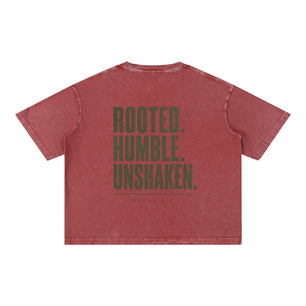 Rooted. Humble. Unshaken. Men’s Tee | Micah 6:8 Christian Shirt