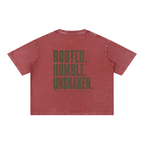 Rooted. Humble. Unshaken. Men’s Tee | Micah 6:8 Christian Shirt