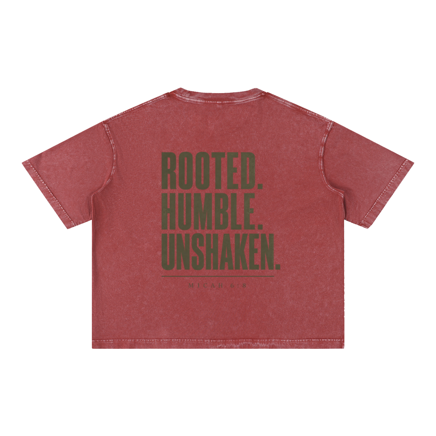 Rooted. Humble. Unshaken. Men’s Tee | Micah 6:8 Christian Shirt