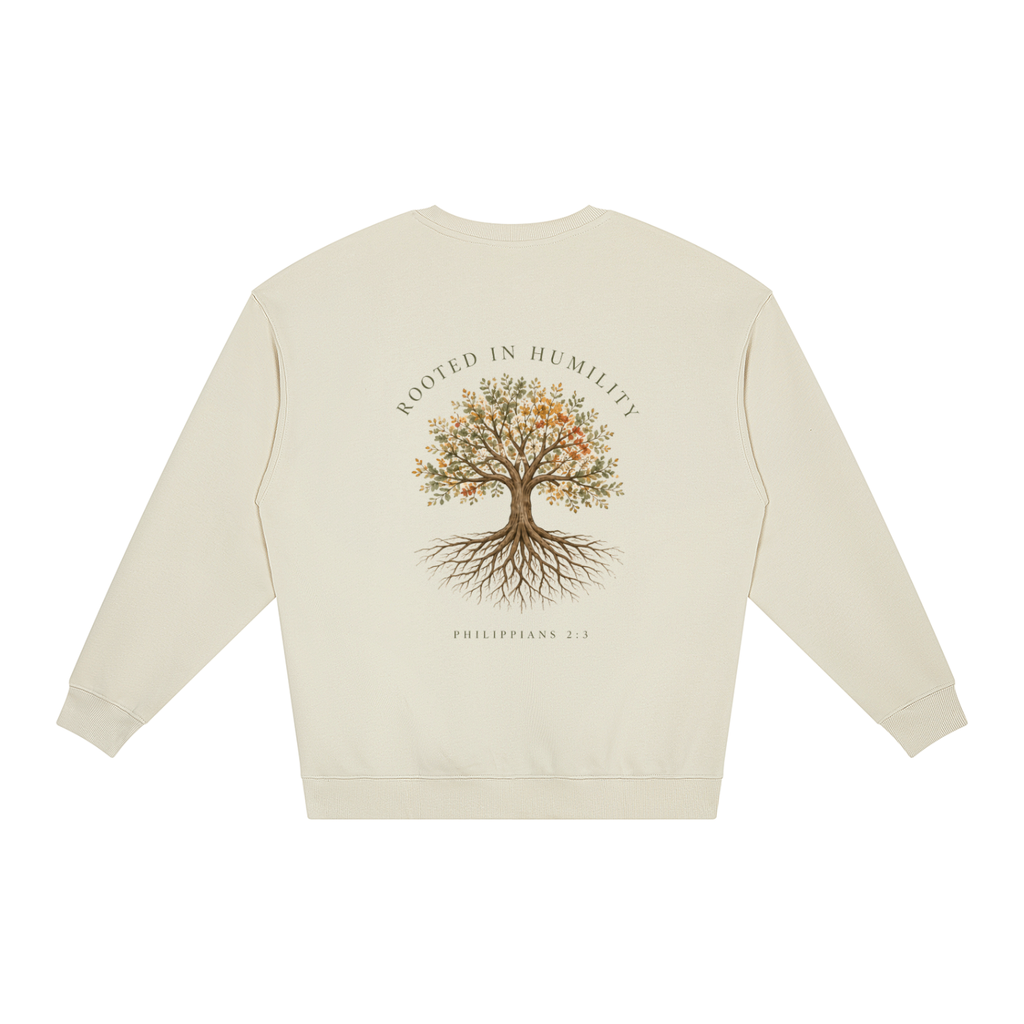 Rooted in Humility Women’s Oversized Crewneck | Philippians 2:3 Christian Sweatshirt
