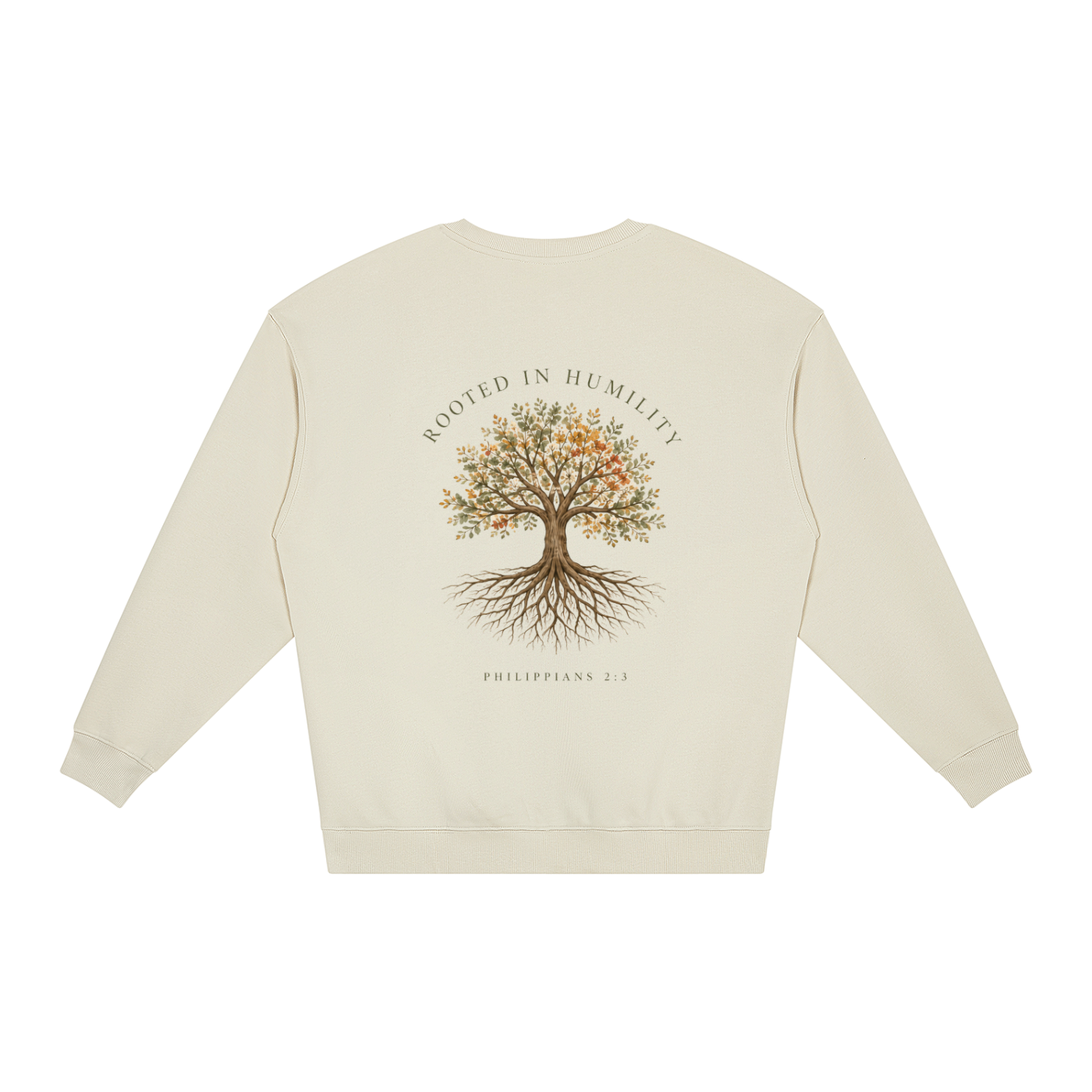 Rooted in Humility Women’s Oversized Crewneck | Philippians 2:3 Christian Sweatshirt
