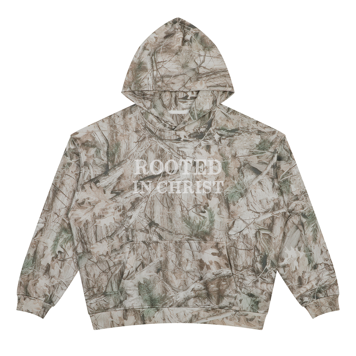 Rooted in Christ | Unisex Embroidered Camo Hoodie