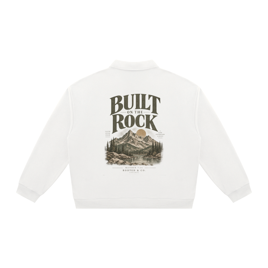 Built on the Rock Collared Sweater | Matthew 7:24