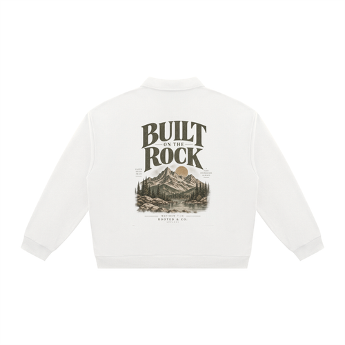 Built on the Rock Collared Sweater | Matthew 7:24