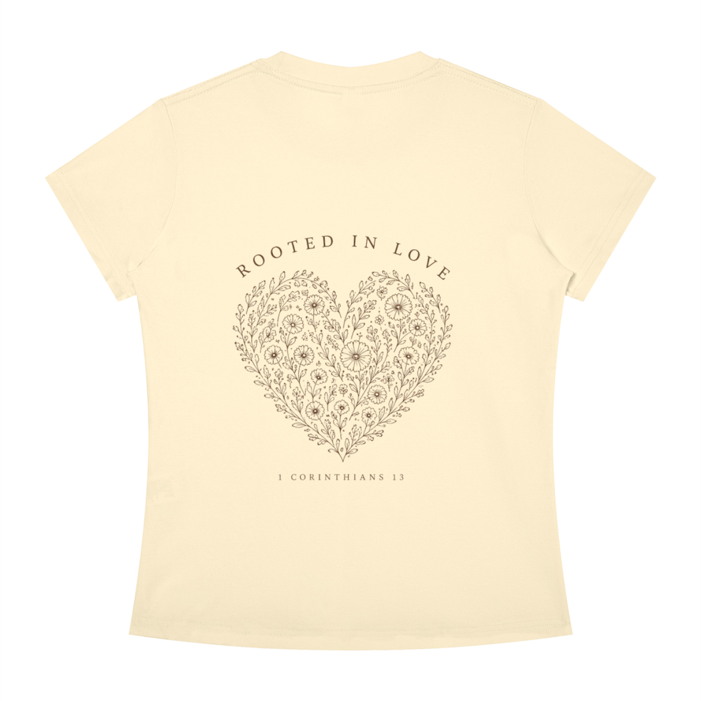 Rooted in Love Women's Floral Heart Tee – 1 Corinthians 13