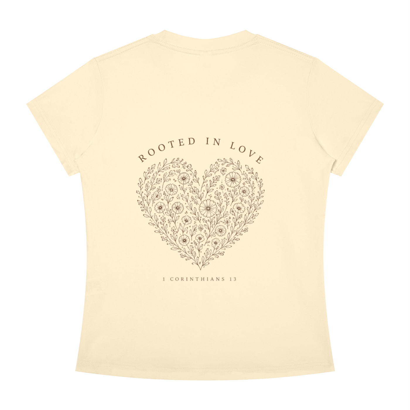 Rooted in Love Women's Floral Heart Tee – 1 Corinthians 13