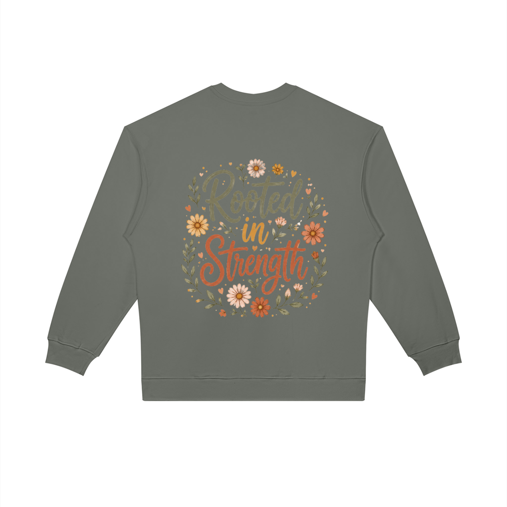 Rooted in Strength Women’s Crewneck | Christian Floral Sweatshirt