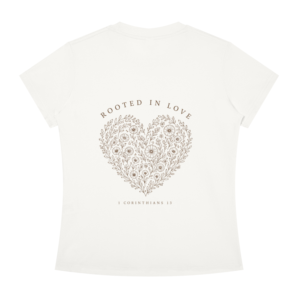 Rooted in Love Women's Floral Heart Tee – 1 Corinthians 13