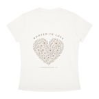 Rooted in Love Women's Floral Heart Tee – 1 Corinthians 13