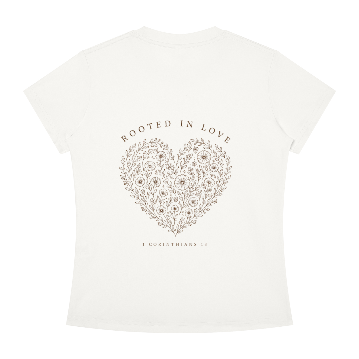 Rooted in Love Women's Floral Heart Tee – 1 Corinthians 13