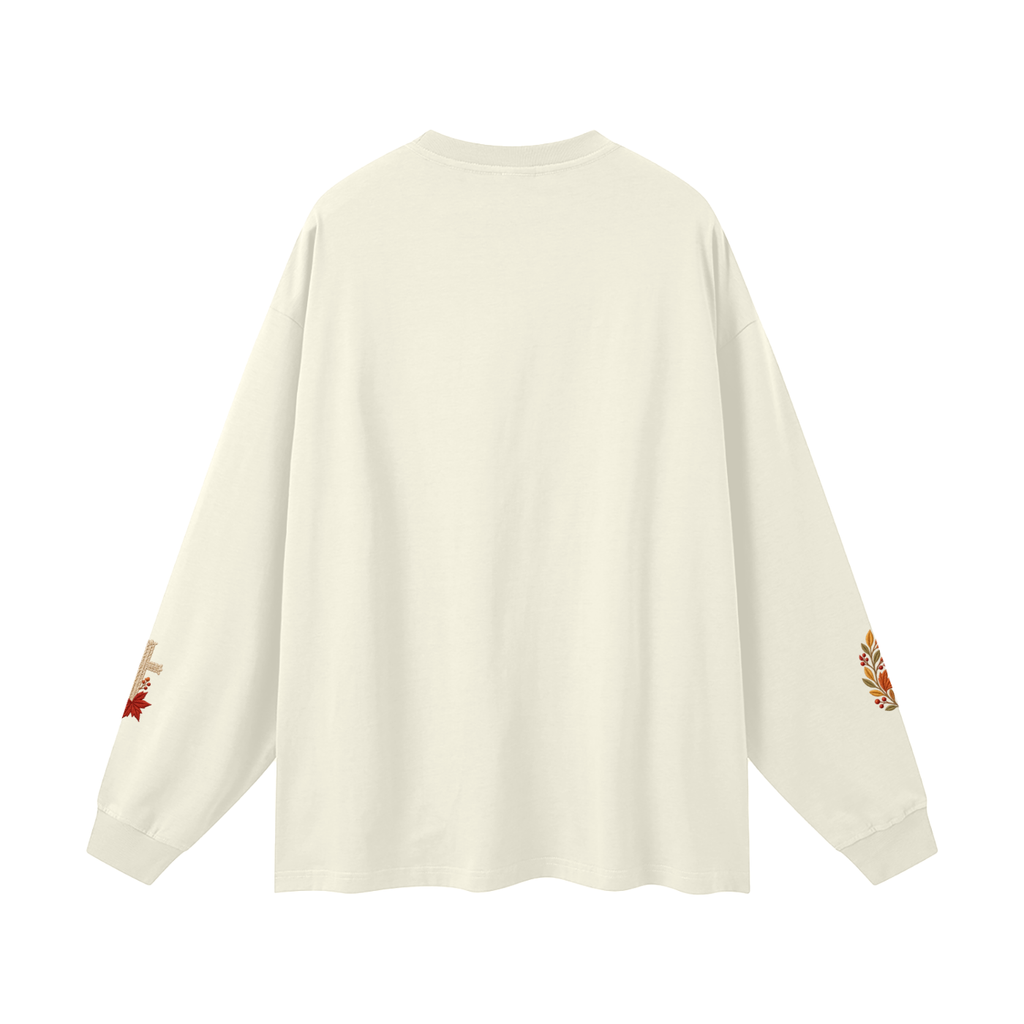 Fall for Jesus — He Never Leaves | Women’s Christian Fall Sweatshirt