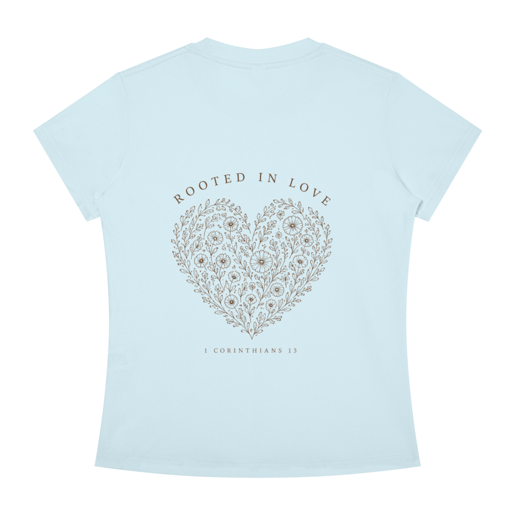 Rooted in Love Women's Floral Heart Tee – 1 Corinthians 13