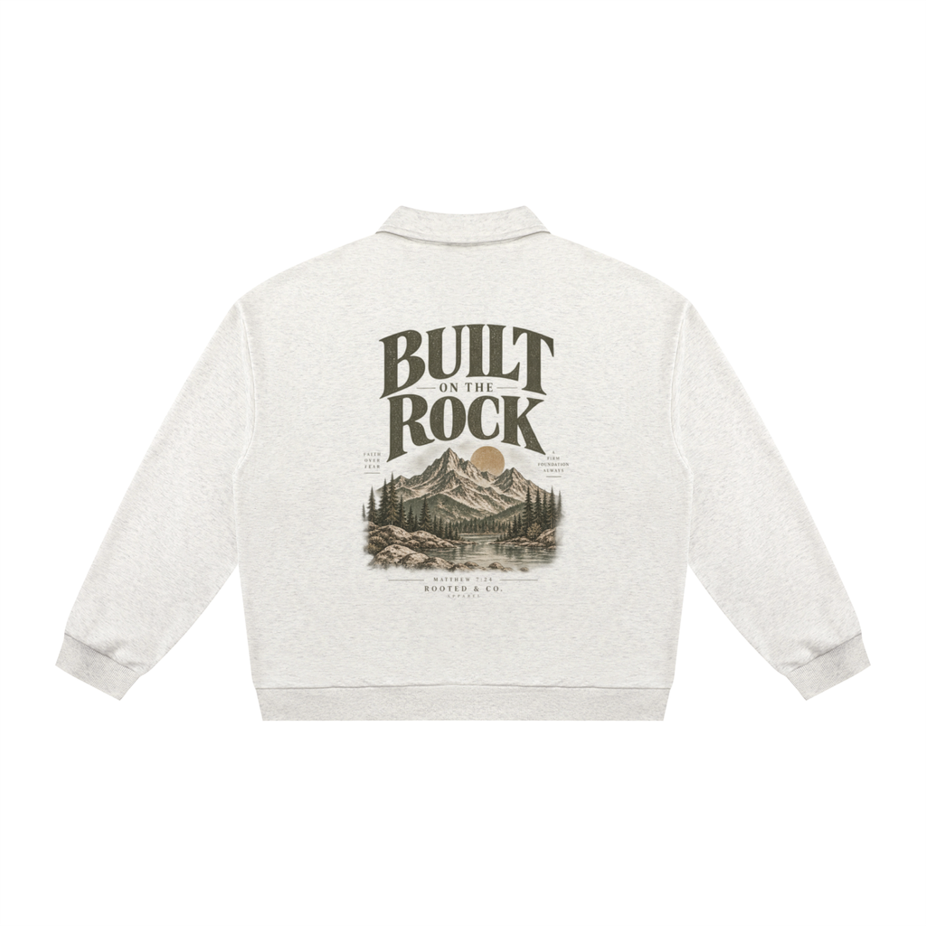 Built on the Rock Collared Sweater | Matthew 7:24