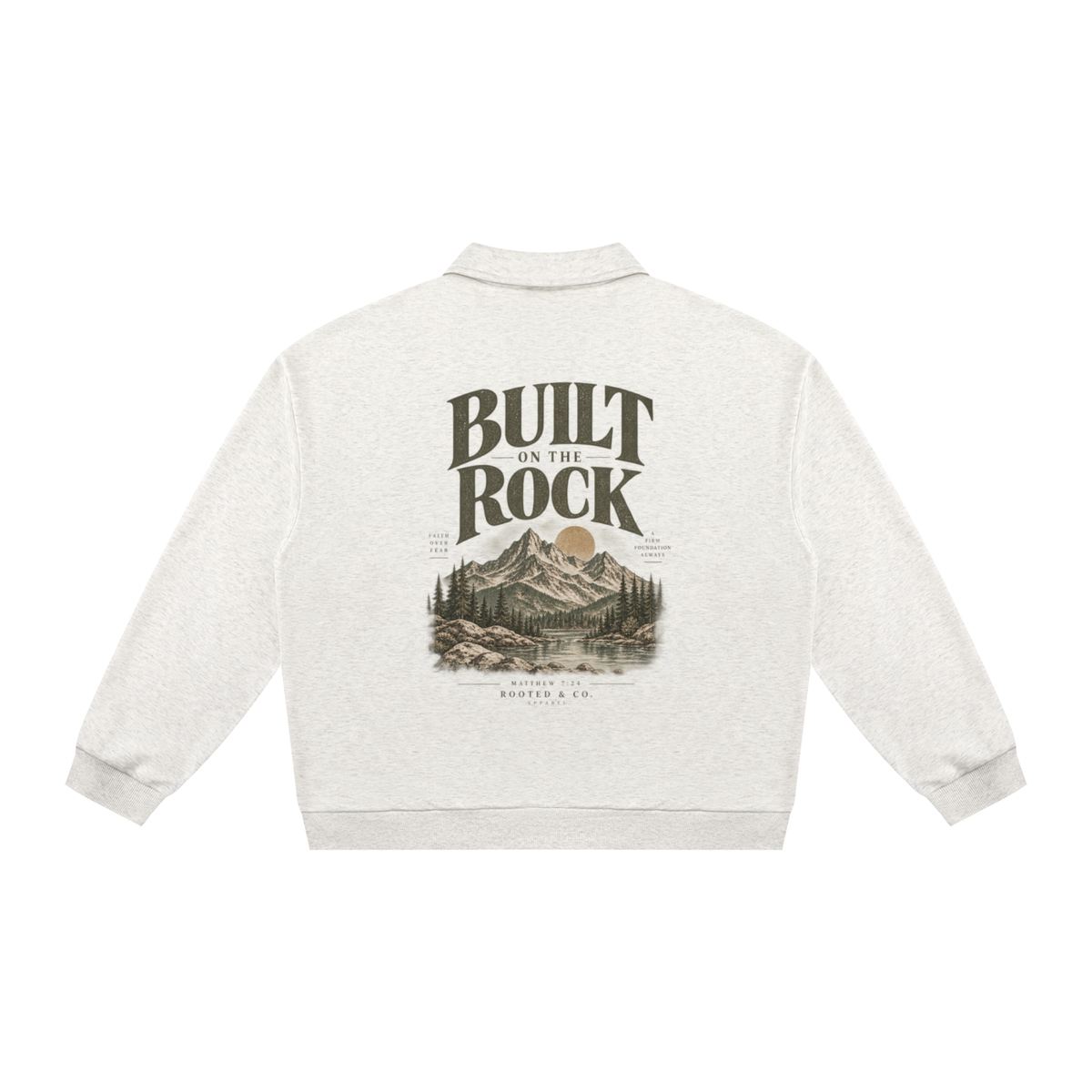 Built on the Rock Collared Sweater | Matthew 7:24